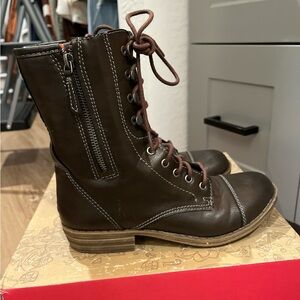 Brown Lace-Up Ankle Boots